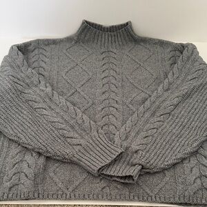 Old Navy Grey Cable-knit mock neck sweater - Small